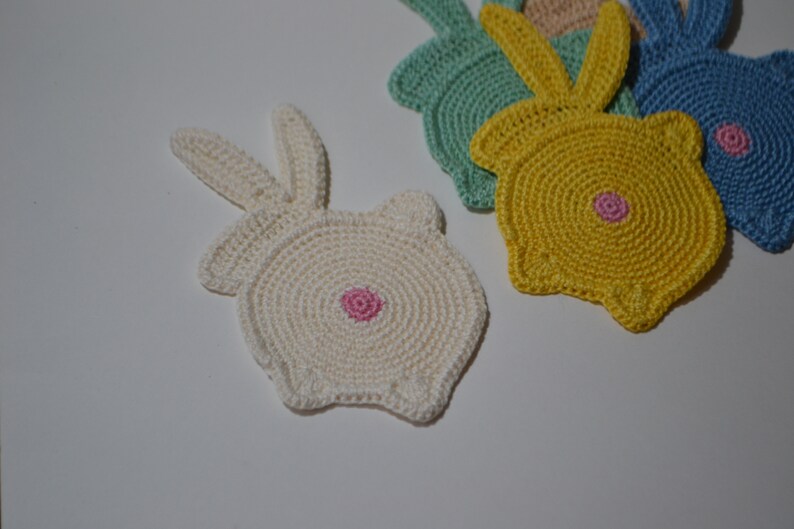 Crochet coasters pattern easter rabbit butt Etsy
