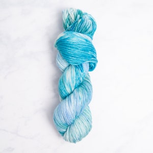 SeaFoam, Worsted Weight Yarn Beautiful, variegated tones of blues and pale greens, Hand dyed 100% Superwash Merino Wool image 5