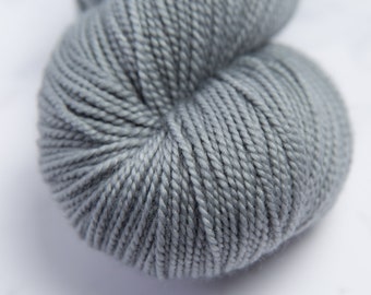 Basic Grey - Deluxe Sock Fingering Weight Yarn - grey kettle dyed, Hand dyed Superwash Merino and Nylon blend