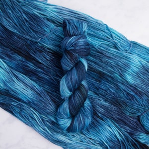 I'm So Blue, Worsted Weight Yarn - Beautiful, variegated tones of blues - light blue to navy, Hand dyed 100% Superwash Merino Wool