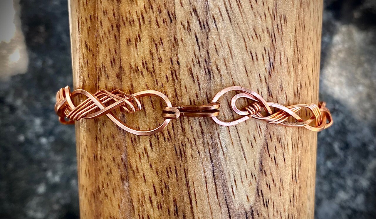 Art Deco 6 Strand Braided Copper Wire Bracelet Etsy