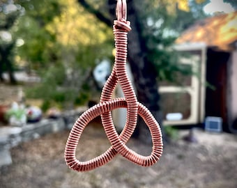 Shiny Copper Triquetra Celtic Knot Pendant