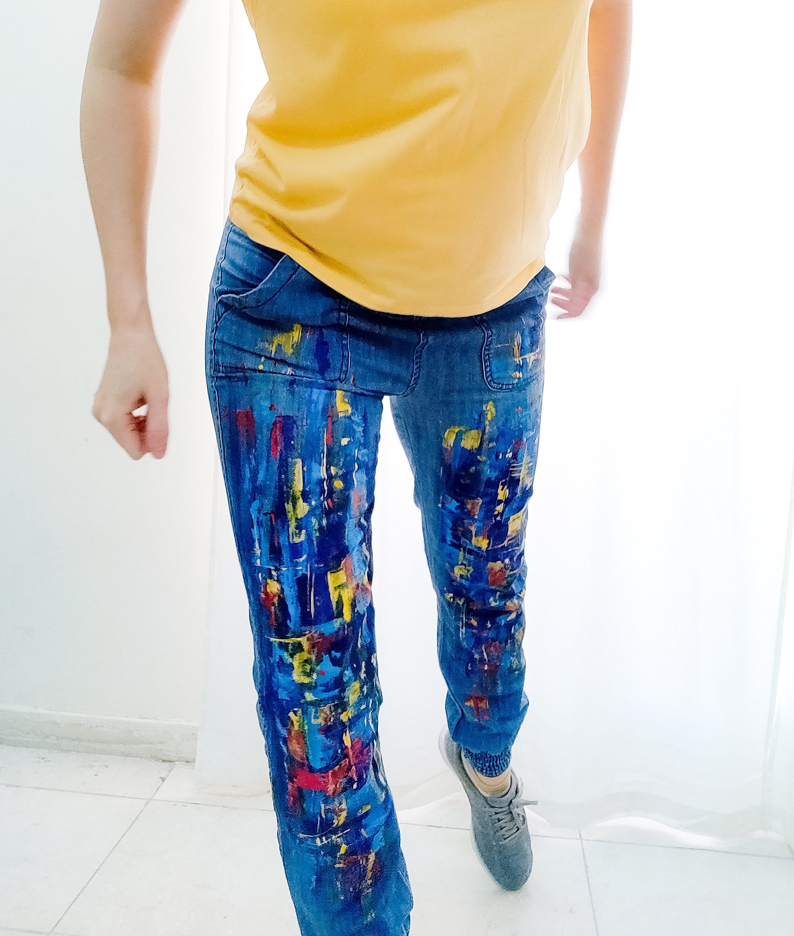 Splatter Painted Jeans: Mens Painted Jeans