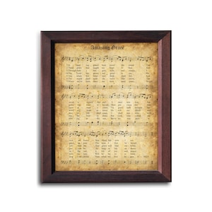 Amazing Grace Print | Christian Hymn for Easter Day | Printable Vintage Sheet Music | Instant Download | Antique Hymn