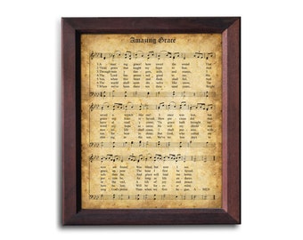 Amazing Grace Print | Christian Hymn for Easter Day | Printable Vintage Sheet Music | Instant Download | Antique Hymn