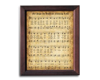 My Hope Is Built on Nothing Less Printable Hymn | Vintage Hymn Print