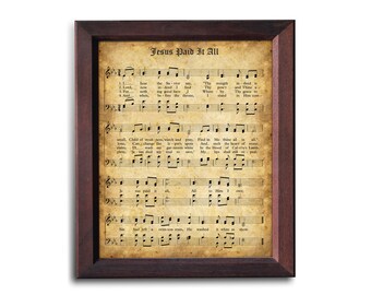 Jesus Paid It All Printable Vintage Hymn Sheet Music - Etsy