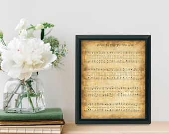 Great is Thy Faithfulness - Hymnal Sheet - Giclee Print - Gerahmt/Ungerahmt