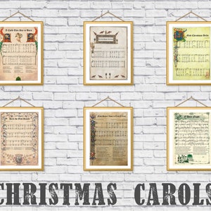 Set of 6 Vintage Christmas Sheet Music Instant Download