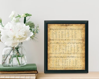 Amazing Grace - Hymnal Sheet - Giclee Print - Framed/Unframed