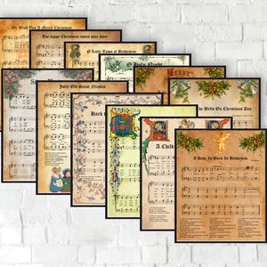 Set di 12 spartiti natalizi vintage Download istantaneo