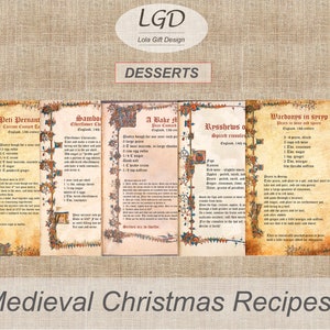 5 Christmas Medieval Recipes Instant Download