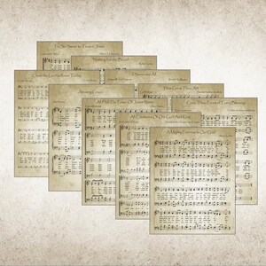 Set of 10 Vintage Easter Hymn Sheet Music Instant Download | Best Digital Hymns | Christian Hymns Printable