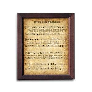 Great Is Thy Faithfulness Print | Printable Vintage Sheet Music | Hymn Instant Download