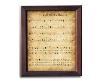 Great Is Thy Faithfulness Print | Printable Vintage Sheet Music | Hymn Instant Download