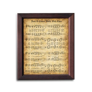 Just a Closer Walk With Thee Printable Vintage Hymn |  Christian Hymn Instant Download