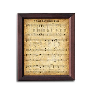 I Need Thee Every Hour | Printable Vintage Hymn | Instant Download | Church Decor