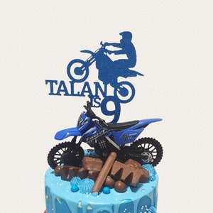 Motorbike cake topper, motocross cake topper, motorcycle, cake topper, custom cake topper, dirt bike cake topper, bike, kids party, sport image 1