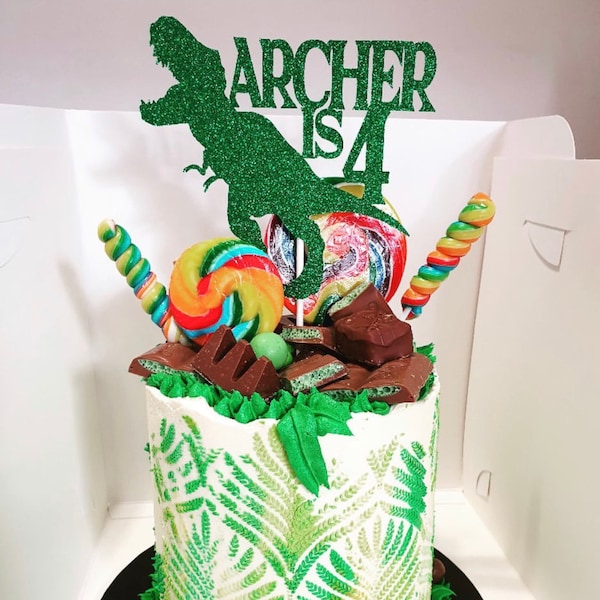Dinosaur cake topper, T-Rex cake topper, Dino cake topper, dinosaur party, custom cake topper, Dino party, T-Rex, 5th birthday, 4th birthday