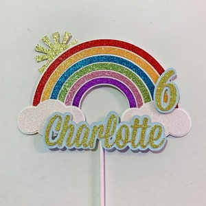 Rainbow cake topper, pastel rainbow topper, bright rainbow cake topper, custom cake topper, rainbow party, unicorn topper, rainbow cupcake,