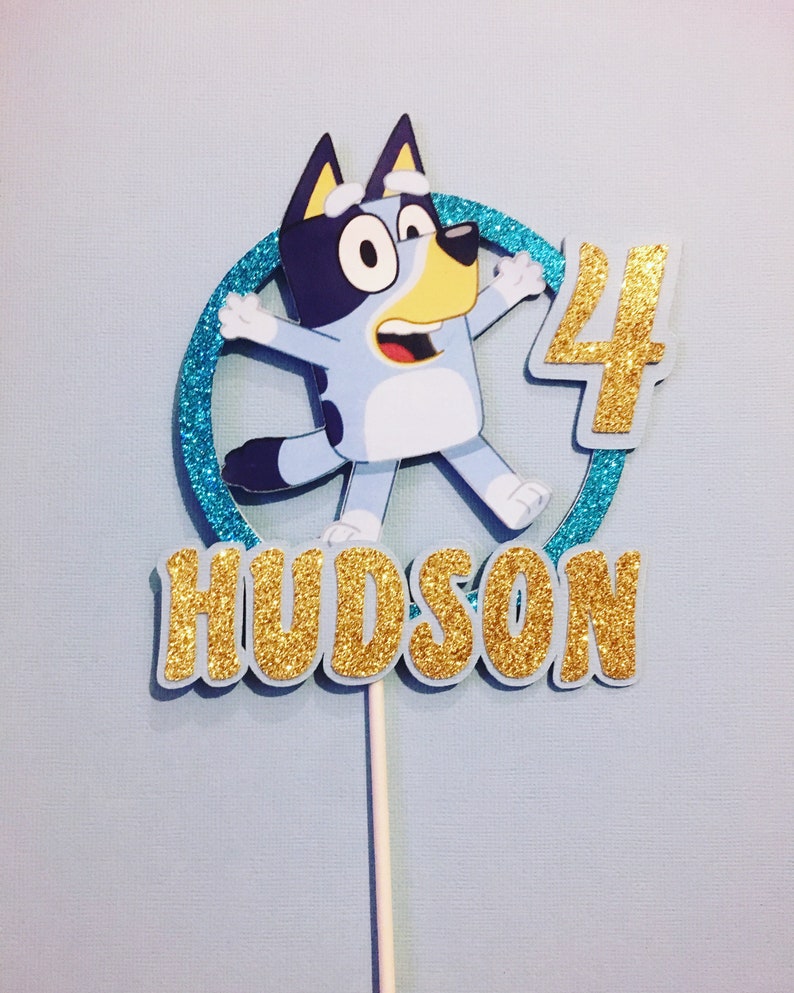 Bluey Cake Topper Bluey Dog Cake Topper Kids Party Etsy