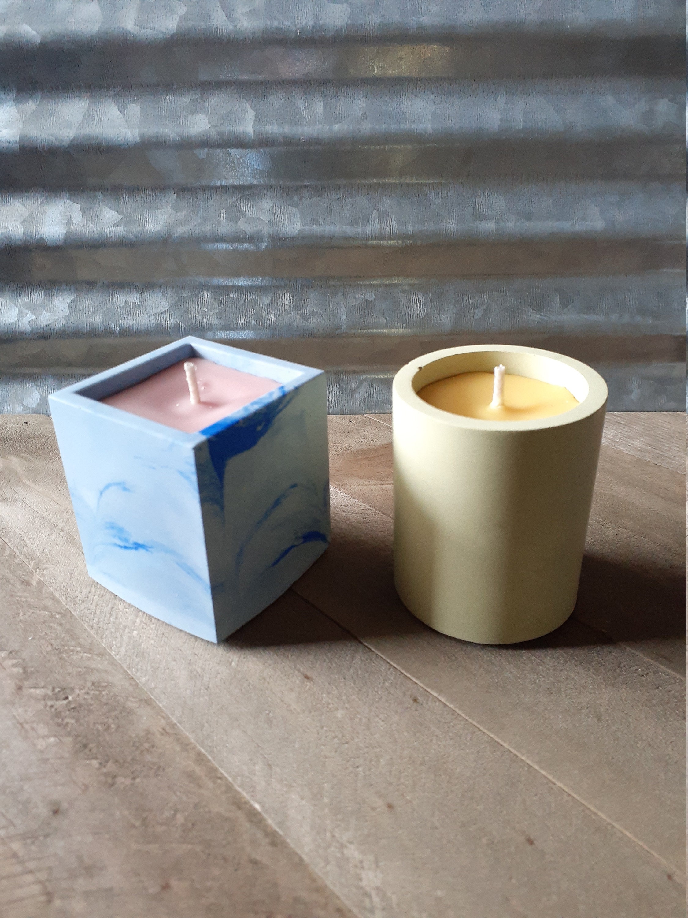 Mini Concrete Vessel Candles Etsy