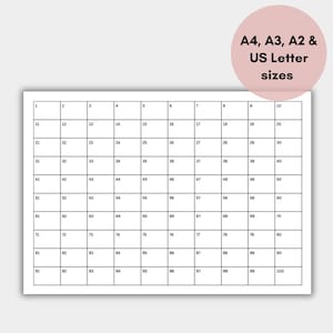 1 - 100 Fundraiser Grid, Printable 100 Square Raffle Board, 50 50 Raffle, Easy Fundraising Idea, Instant Download (A4, A3, A2, Letter)