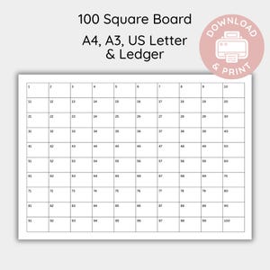 Printable 100 Square Raffle Board, 1 - 100 Fundraiser Grid, 50 50 Raffle Kit, Fundraising Idea, Instant Download (A4, A3,Letter, Ledger)