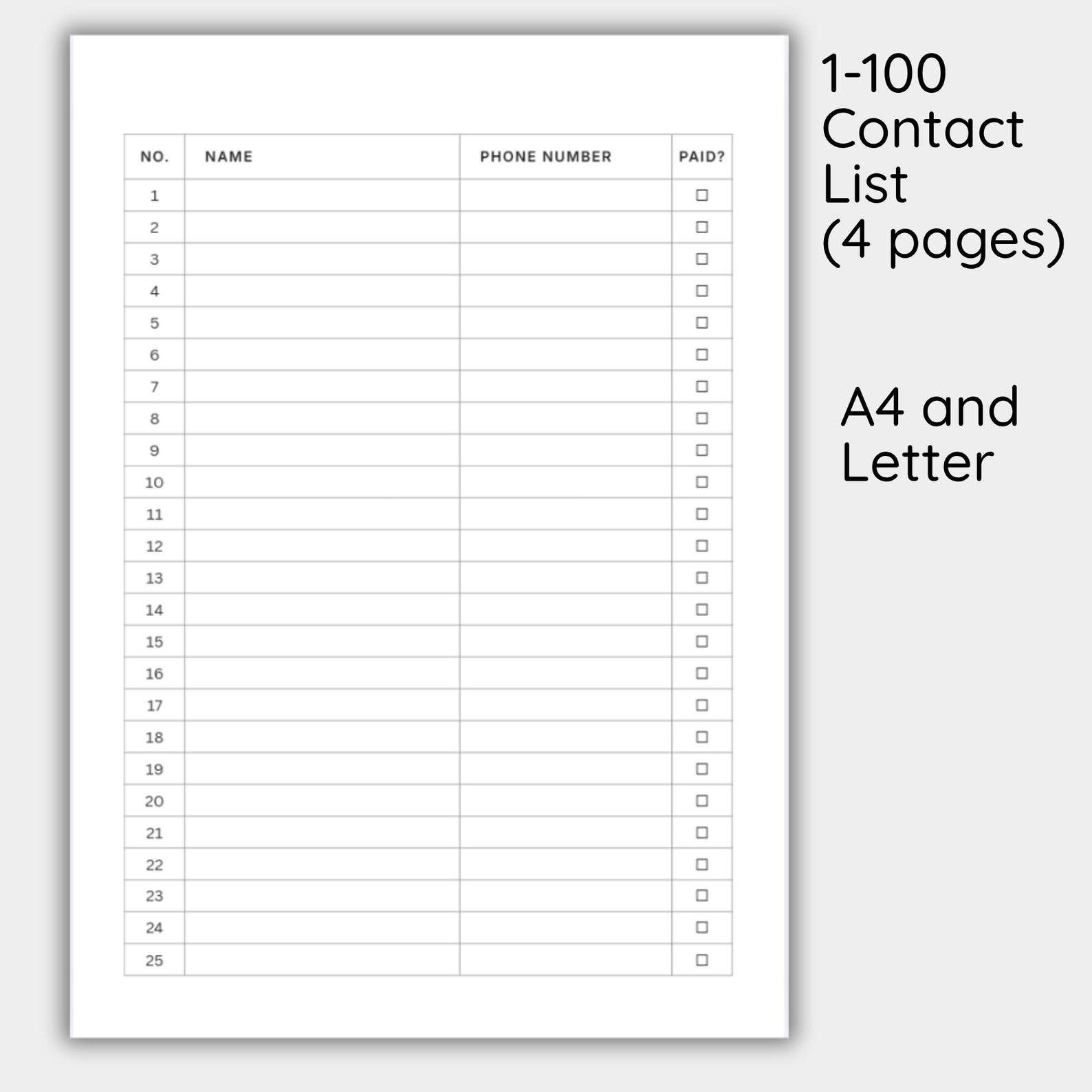 Charity Raffle Grid Printable 100 Square Raffle Board, 1 - 100 Fundraiser Grid, 50 50 ...