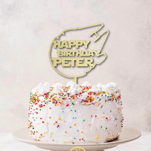 Personalized Happy Birthday Cake Topper | Star Wars Cake Topper | Custom Cake Topper | Baltic Birch | Acrylic | Wedding and Anniversary