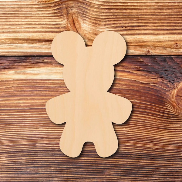 Gingerbread BOY with Ears - Laser Cut - Multiple Sizes - Unfinished Wood - Cutout Shapes