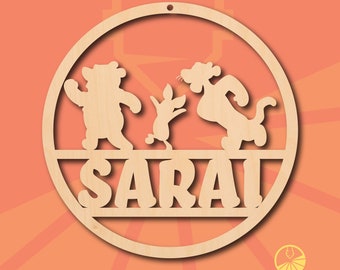 Wooden Name Sign, Custom Winnie Pooh & Friends Name Sign, Winnie Pooh Wall Décor, Wood Sign, Name Sign, Winnie The Pooh