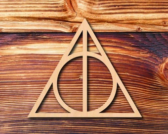 Symbol of Shapes, Deathly Hallows Harry Potter Wooden Cutout Shape, Harry Potter Wall Décor, Laser Cut Unfinished Wood Shapes