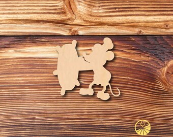 Steamboat Mouse - Multiple Sizes - Unfinished Wood - Cutout Shapes