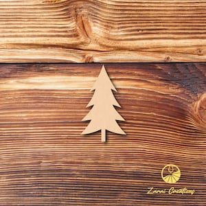 Tree #5 - Multiple Sizes - Unfinished Wood - Cutout Shapes