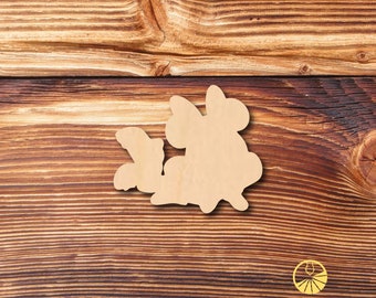 Mouse w/ Bow Laying Down - Multiple Sizes - Unfinished Wood - Cutout Shapes