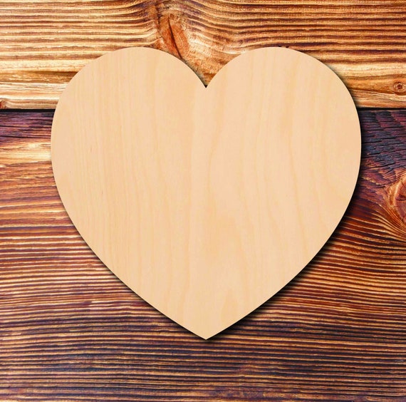Heart Shape Laser Cut Multiple Sizes Unfinished Wood | Etsy