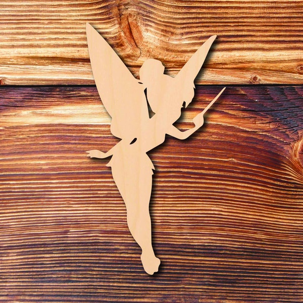 Fairy with Wand - Laser Cut - Multiple Sizes - Unfinished Wood - Cutout Shapes