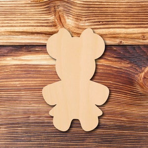 Gingerbread Girl with Ears & Bow - Laser Cut - Multiple Sizes - Unfinished Wood - Cutout Shapes