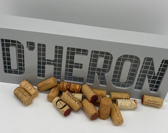 Personalized Wine Cork Holder, Custom Wine Cork Shadow Box, Wine Cork Keeper, Wood Wine Cork, Wedding Gift, Wine Lover Gift, Beer Cap Holder