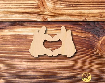 Heart Hands - Multiple Sizes - Unfinished Wood - Cutout Shapes
