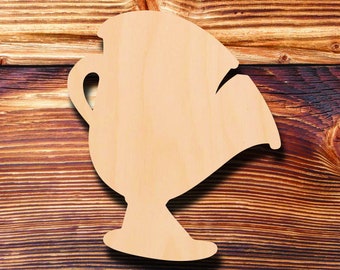 Chipped Tea Cup #1 - Laser Cut - Multiple Sizes - Unfinished Wood - Cutout Shapes