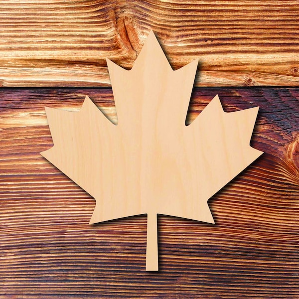 Canadian Maple Leaf - Laser Cut - Multiple Sizes - Unfinished Wood - Cutout Shapes