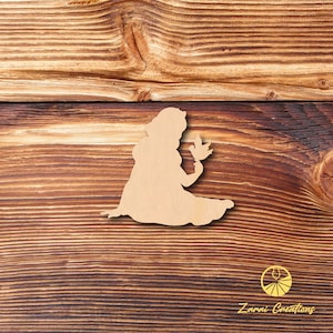 Princess with Bird - Multiple Sizes - Unfinished Wood - Cutout Shapes
