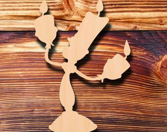 Candelabra #1 - Laser Cut - Multiple Sizes - Unfinished Wood - Cutout Shapes