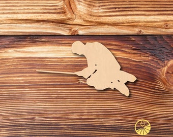 Boy Flying on Broom - Laser Cut - Multiple Sizes - Unfinished Wood - Cutout Shapes