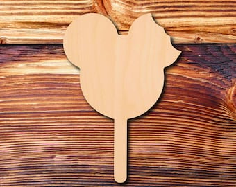 Mickey Mouse Snack Cutout, Snack Wood Shape, Wooden Ornaments, Unfinished Wood Shape, Cutout Shapes, Disney Snack Cutout, Disney Snack Goals