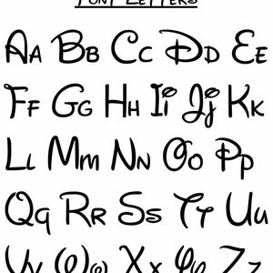 May include: A black and white image of the alphabet in a stylized font. The letters are written in a whimsical, cursive style.