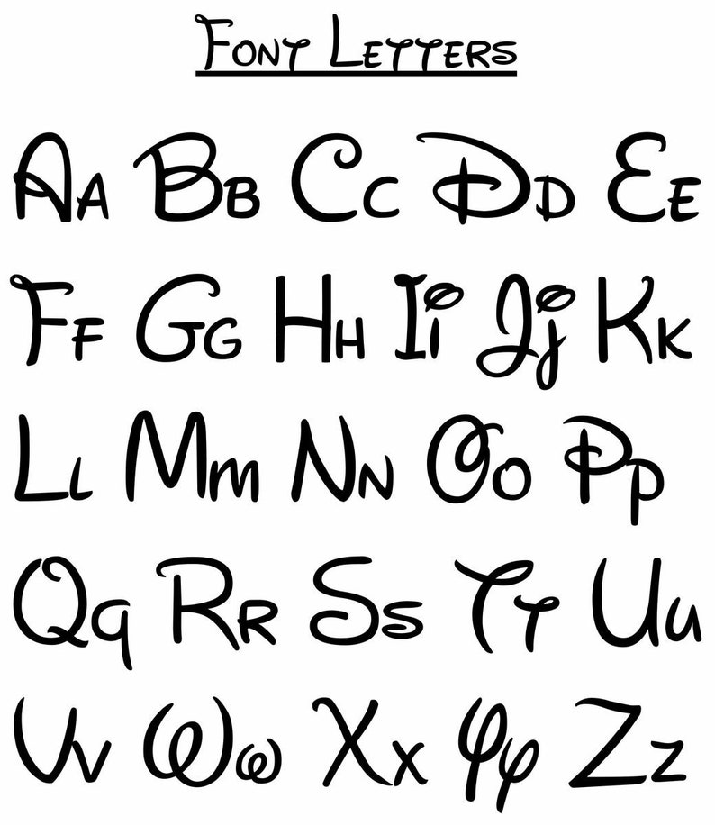May include: A black and white image of the alphabet in a stylized font. The letters are written in a whimsical, cursive style.