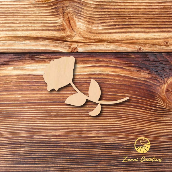 Rose - Multiple Sizes - Unfinished Wood - Cutout Shapes